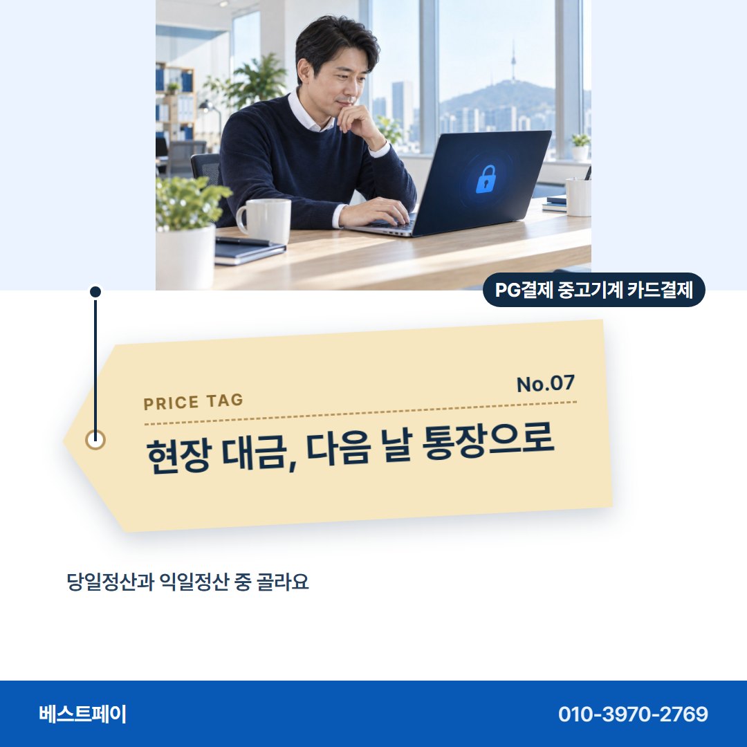 PG결제 중고기계 카드결제 현장 대금, 다음 날 통장으로 — 되파는 기계 장사에서 자주 묻는 것을 아홉 장에 담았어요